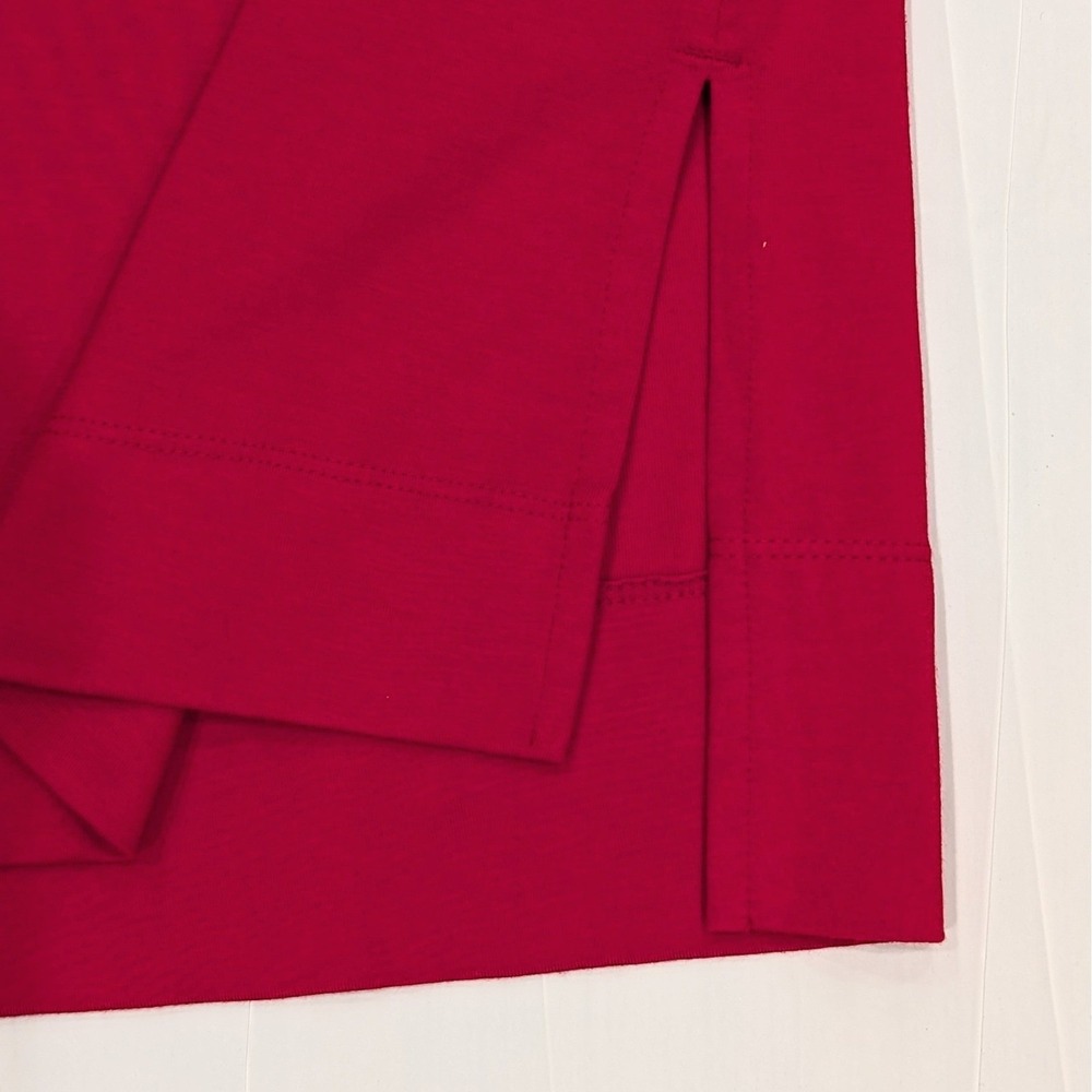 J.Jill Luxe Supima Ballet-Sleeve Tunic Size LP Cotton Blend Red Relaxed Capsule - Picture 7 of 9
